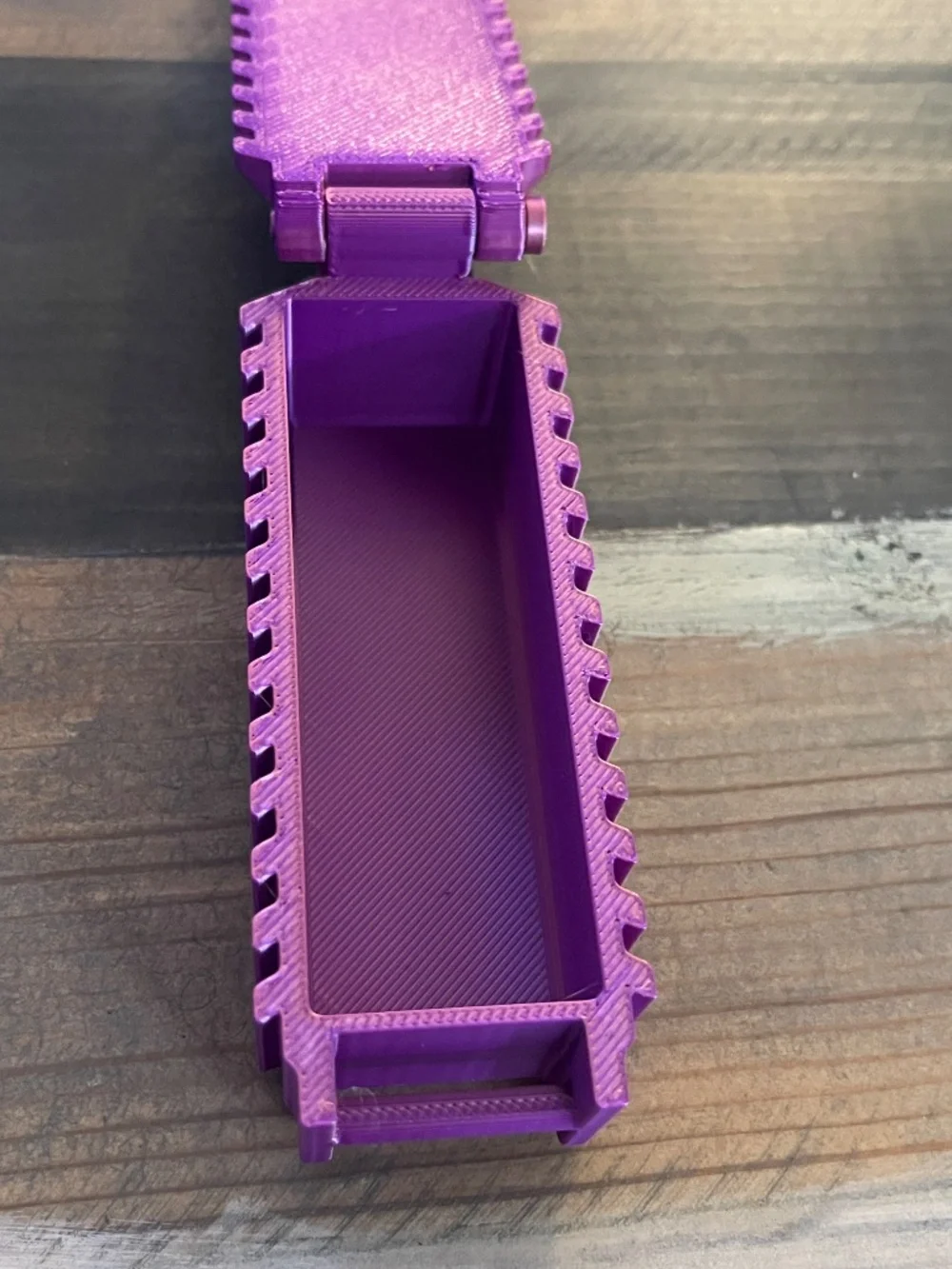 Handcrafted 3D Printed Purple Metallic Floss Pick Holder Dispenser